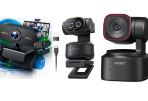 Webcam 4K profissional para reuniões e streaming